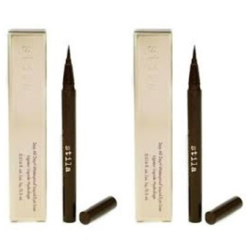 1/2 PRICE! ✅ 2 x Stila #DARK BROWN Stay All Day Waterproof Liquid Eyeliners - Picture 4 of 6